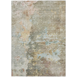 HomeRoots 5' Versatile Brown Abstract Area Rug – Durable, Washable Indoor/Outdoor Design for Modern Spaces 8' X 10' 607773