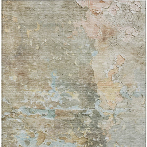 HomeRoots 5' Versatile Brown Abstract Area Rug – Durable, Washable Indoor/Outdoor Design for Modern Spaces 8' X 10' 607773