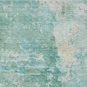 HomeRoots 5' Emerald Abstract Area Rug - Durable, Washable, Chic Design for Indoor and Outdoor Spaces 5' X 8' 607783