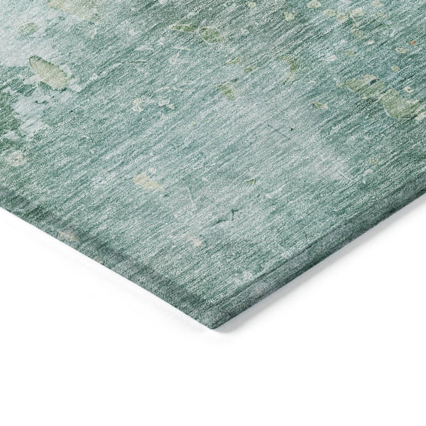 HomeRoots 5' Emerald Abstract Area Rug - Durable, Washable, Chic Design for Indoor and Outdoor Spaces 8' X 10' 607785