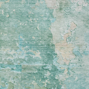 HomeRoots 5' Emerald Abstract Area Rug - Durable, Washable, Chic Design for Indoor and Outdoor Spaces 8' X 10' 607785