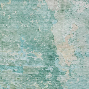 HomeRoots 5' Emerald Abstract Area Rug - Durable, Washable, Chic Design for Indoor and Outdoor Spaces 9' X 12' 607786