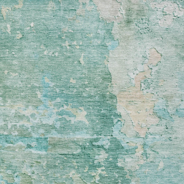 HomeRoots 5' Emerald Abstract Area Rug - Durable, Washable, Chic Design for Indoor and Outdoor Spaces 9' X 12' 607786
