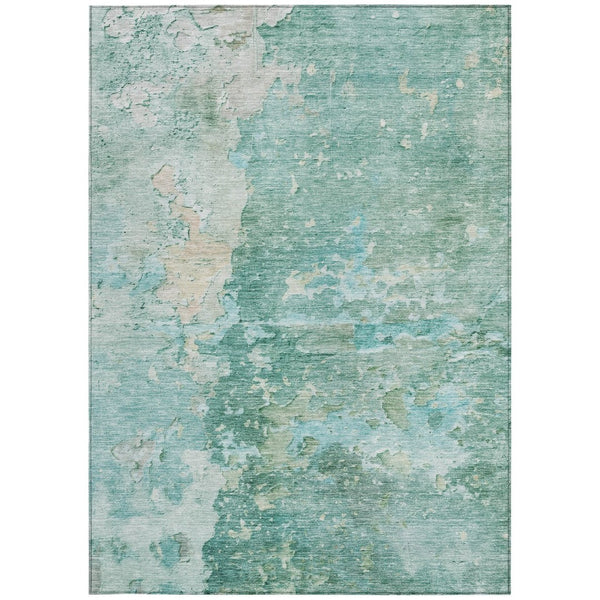 HomeRoots 5' Emerald Abstract Area Rug - Durable, Washable, Chic Design for Indoor and Outdoor Spaces 10' X 14' 607787