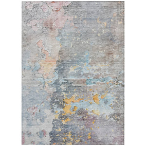 HomeRoots 5' Granite Gray Abstract Area Rug - Durable, Machine Washable Design for Indoor & Outdoor Spaces 5' X 8' 607789