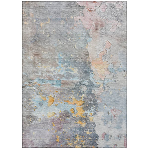 HomeRoots 5' Granite Gray Abstract Area Rug - Durable, Machine Washable Design for Indoor & Outdoor Spaces 5' X 8' 607789