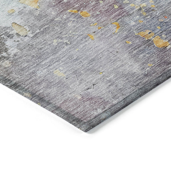 HomeRoots 5' Granite Gray Abstract Area Rug - Durable, Machine Washable Design for Indoor & Outdoor Spaces 8' Round 607790