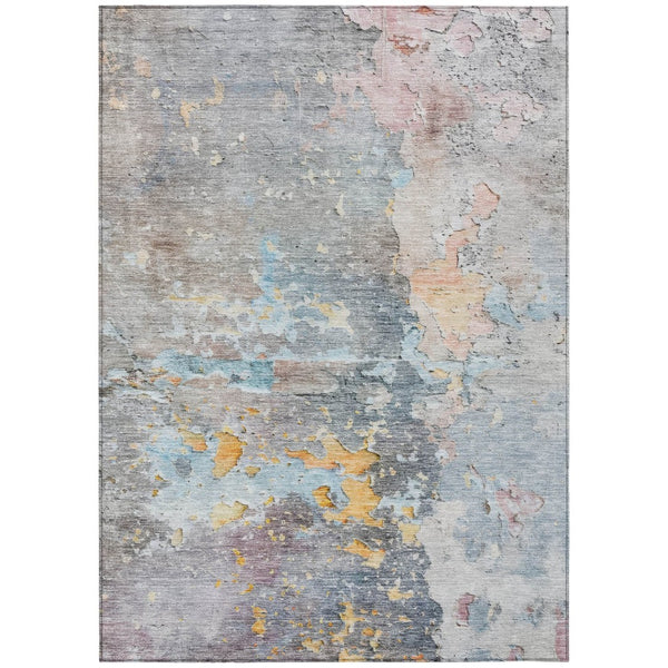 HomeRoots 5' Granite Gray Abstract Area Rug - Durable, Machine Washable Design for Indoor & Outdoor Spaces 8' X 10' 607791