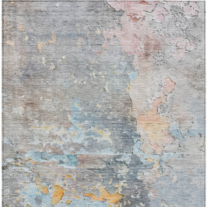 HomeRoots 5' Granite Gray Abstract Area Rug - Durable, Machine Washable Design for Indoor & Outdoor Spaces 9' X 12' 607792