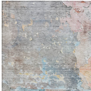 HomeRoots 5' Granite Gray Abstract Area Rug - Durable, Machine Washable Design for Indoor & Outdoor Spaces 9' X 12' 607792