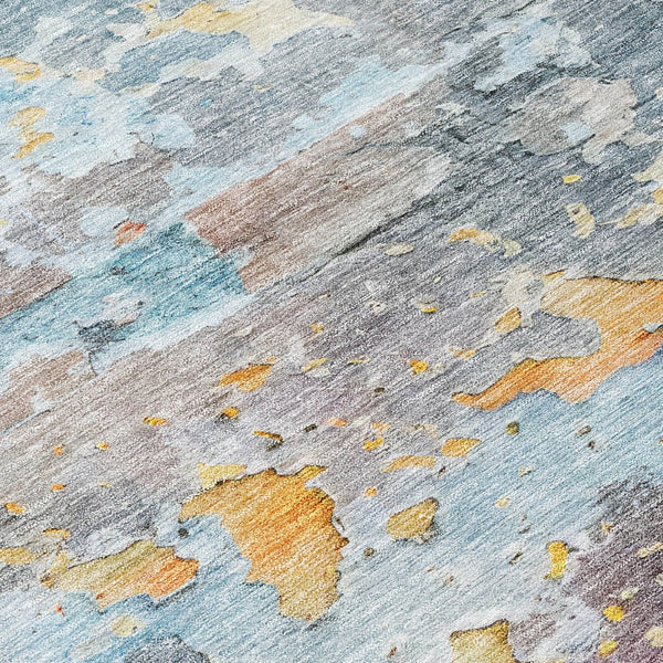 HomeRoots 5' Granite Gray Abstract Area Rug - Durable, Machine Washable Design for Indoor & Outdoor Spaces 10' X 14' 607793