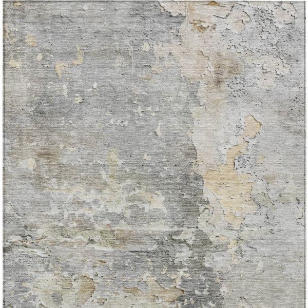 HomeRoots 5' Gray Abstract Area Rug – Stylish, Washable Indoor/Outdoor Design for High-Traffic Spaces 5' X 8' 607801