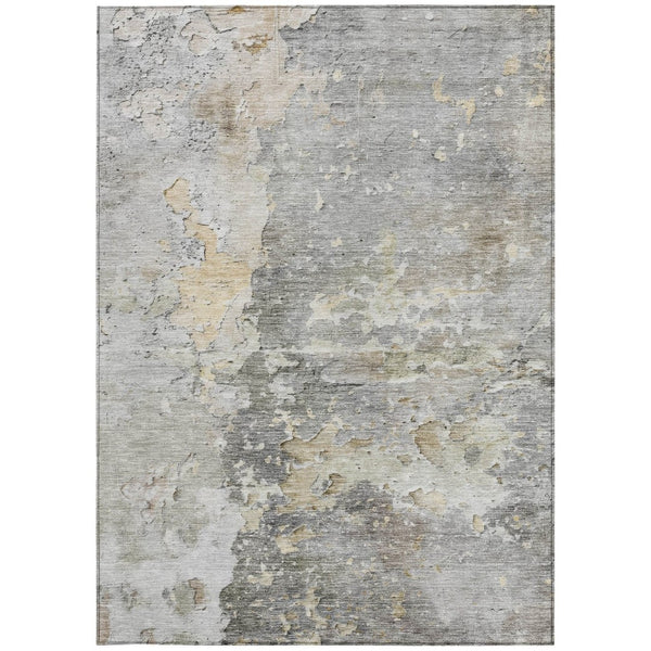 HomeRoots 5' Gray Abstract Area Rug – Stylish, Washable Indoor/Outdoor Design for High-Traffic Spaces 8' X 10' 607803