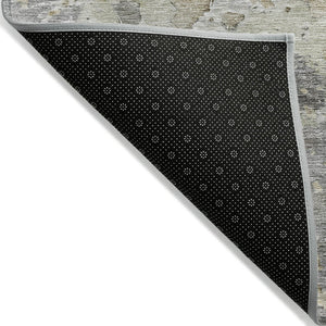 HomeRoots 5' Gray Abstract Area Rug – Stylish, Washable Indoor/Outdoor Design for High-Traffic Spaces 8' X 10' 607803