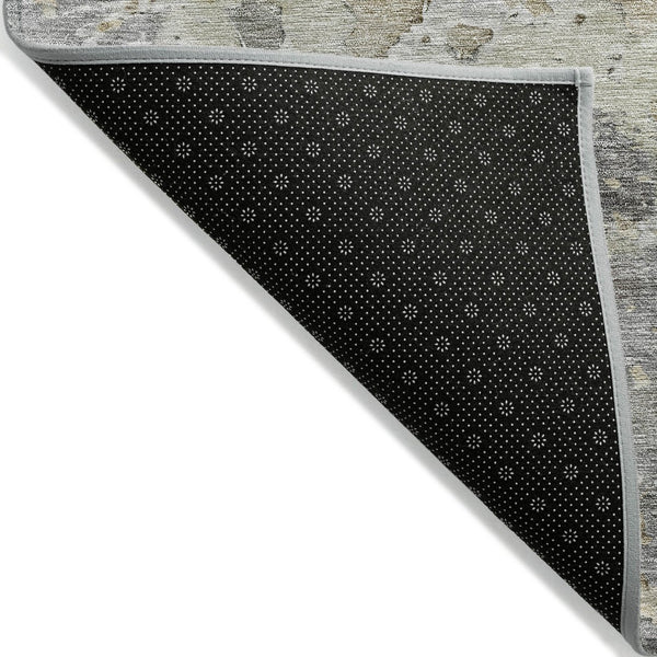 HomeRoots 5' Gray Abstract Area Rug – Stylish, Washable Indoor/Outdoor Design for High-Traffic Spaces 8' X 10' 607803