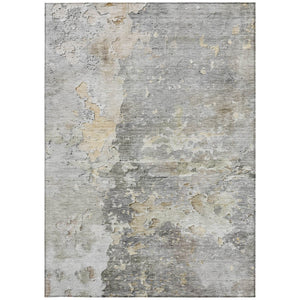 HomeRoots 5' Gray Abstract Area Rug – Stylish, Washable Indoor/Outdoor Design for High-Traffic Spaces 9' X 12' 607804