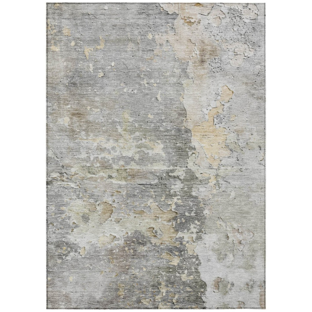 HomeRoots 5' Gray Abstract Area Rug – Stylish, Washable Indoor/Outdoor Design for High-Traffic Spaces 10' X 14' 607805
