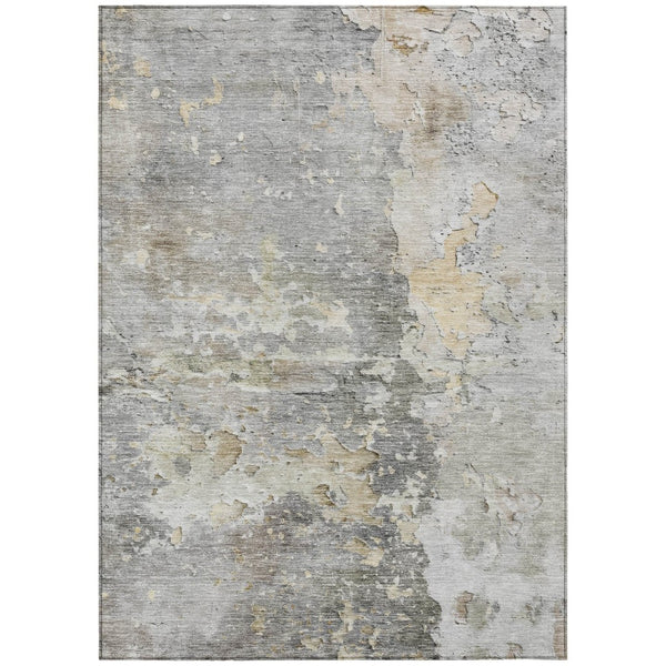 HomeRoots 5' Gray Abstract Area Rug – Stylish, Washable Indoor/Outdoor Design for High-Traffic Spaces 10' X 14' 607805