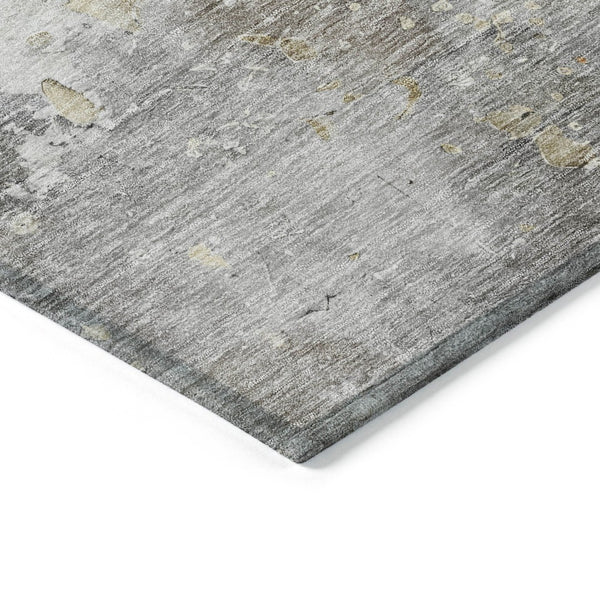 HomeRoots 5' Gray Abstract Area Rug – Stylish, Washable Indoor/Outdoor Design for High-Traffic Spaces 10' X 14' 607805