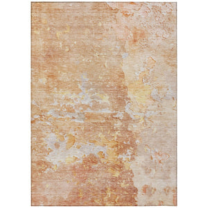 HomeRoots 5' Salmon Abstract Indoor Outdoor Area Rug - Durable, Washable Design for Modern Living Spaces 5' X 8' 607813