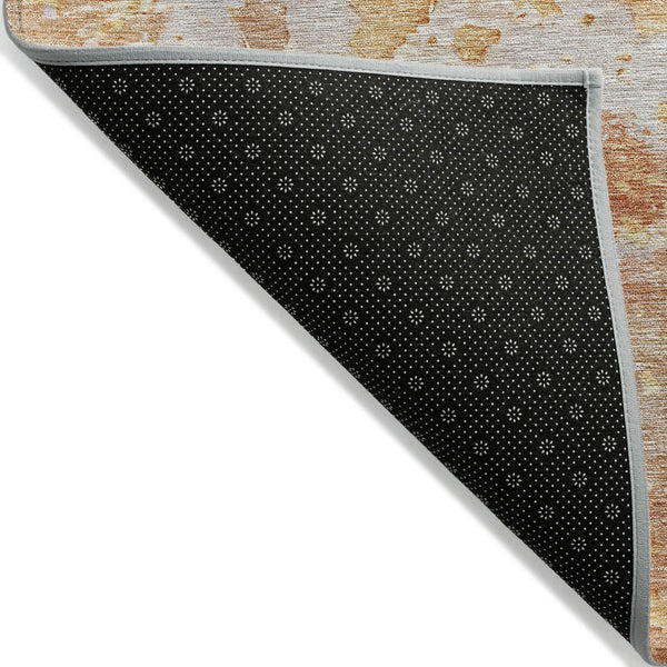 HomeRoots 5' Salmon Abstract Indoor Outdoor Area Rug - Durable, Washable Design for Modern Living Spaces 5' X 8' 607813