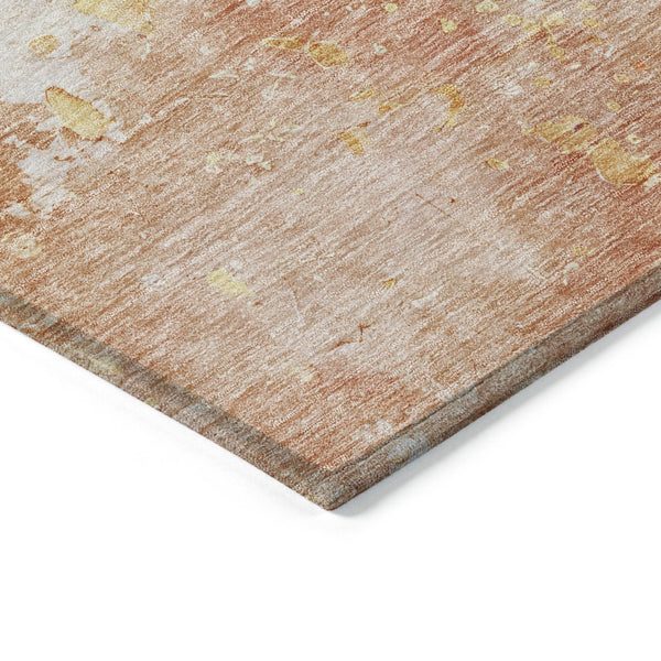 HomeRoots 5' Salmon Abstract Indoor Outdoor Area Rug - Durable, Washable Design for Modern Living Spaces 5' X 8' 607813