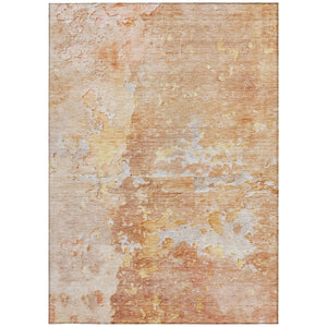 HomeRoots 5' Salmon Abstract Indoor Outdoor Area Rug - Durable, Washable Design for Modern Living Spaces 8' X 10' 607815