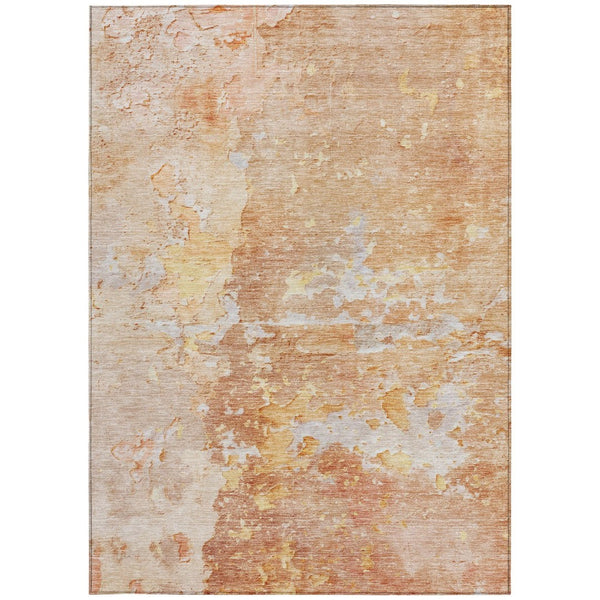 HomeRoots 5' Salmon Abstract Indoor Outdoor Area Rug - Durable, Washable Design for Modern Living Spaces 8' X 10' 607815