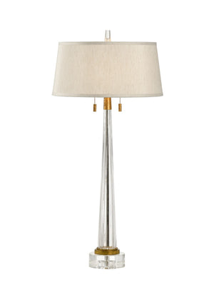 Wildwood J. Graham Fluted Glass Table Lamp With Crystal Mounting And Antique Gold Leaf Finish For Elegance 60783