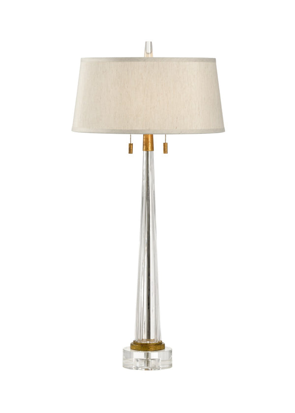 Wildwood J. Graham Fluted Glass Table Lamp With Crystal Mounting And Antique Gold Leaf Finish For Elegance 60783
