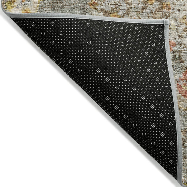 HomeRoots 5' Brown Floral Medallion Area Rug - Durable, Washable Indoor/Outdoor Rug for Elegant Spaces 9' X 12' 607840