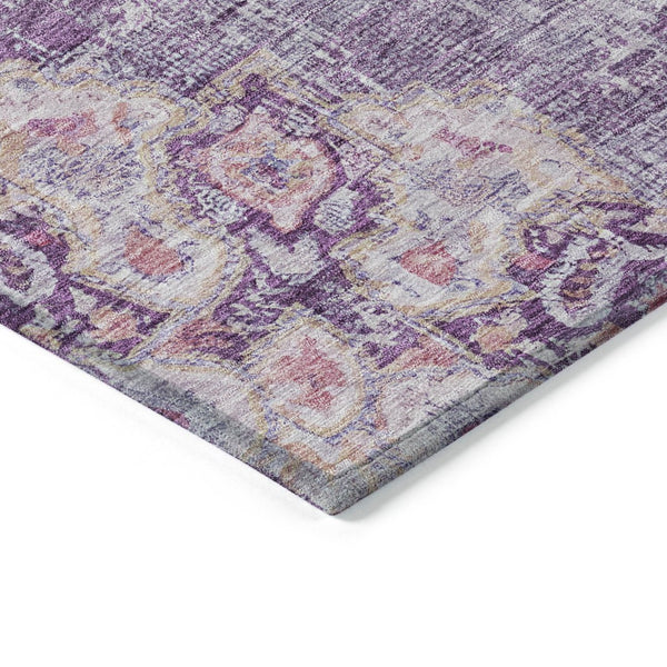 HomeRoots 5' Purple Floral Medallion Area Rug - Washable, Durable, Chic Accent for Indoor & Outdoor Spaces 5' X 8' 607849