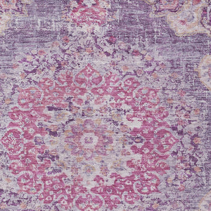 HomeRoots 5' Purple Floral Medallion Area Rug - Washable, Durable, Chic Accent for Indoor & Outdoor Spaces 5' X 8' 607849