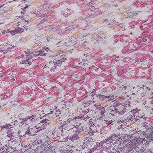 HomeRoots 5' Purple Floral Medallion Area Rug - Washable, Durable, Chic Accent for Indoor & Outdoor Spaces 8' Round 607850