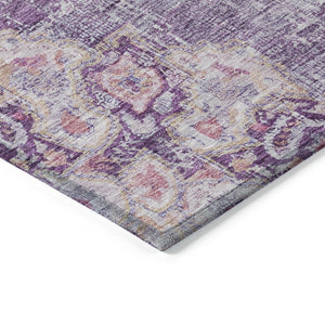 HomeRoots 5' Purple Floral Medallion Area Rug - Washable, Durable, Chic Accent for Indoor & Outdoor Spaces 8' X 10' 607851