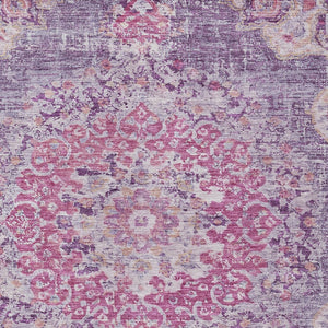 HomeRoots 5' Purple Floral Medallion Area Rug - Washable, Durable, Chic Accent for Indoor & Outdoor Spaces 8' X 10' 607851