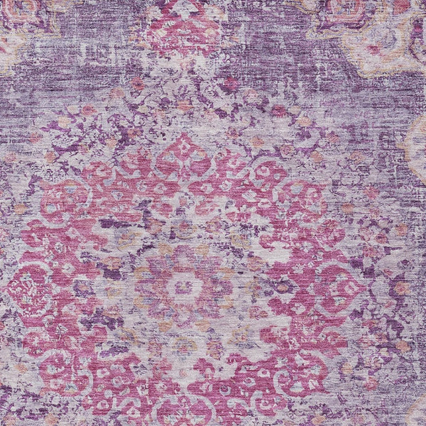HomeRoots 5' Purple Floral Medallion Area Rug - Washable, Durable, Chic Accent for Indoor & Outdoor Spaces 8' X 10' 607851