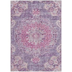 HomeRoots 5' Purple Floral Medallion Area Rug - Washable, Durable, Chic Accent for Indoor & Outdoor Spaces 10' X 14' 607853