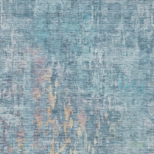 HomeRoots 5' Blue Abstract Washable Area Rug - Modern Indoor/Outdoor Design for Effortless Style & Durability 5' X 8' 607861
