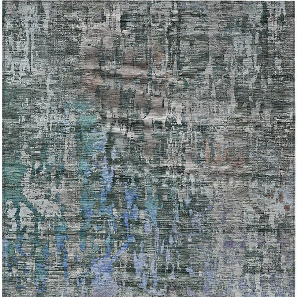 HomeRoots 5' Fern Green Abstract Indoor-Outdoor Area Rug – Stylish, Durable, Easy-Care for Any Space 5' X 8' 607867