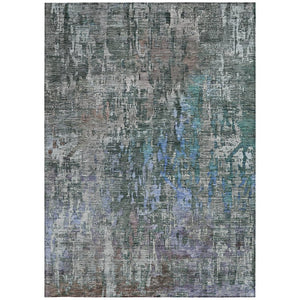 HomeRoots 5' Fern Green Abstract Indoor-Outdoor Area Rug – Stylish, Durable, Easy-Care for Any Space 8' X 10' 607869