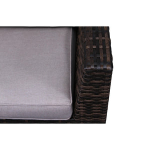 English Elm 122'' Handwoven HDPE Wicker Patio Sectional with Ottoman, Plush Water-Resistant Cushions, No Assembly Needed B120S00135