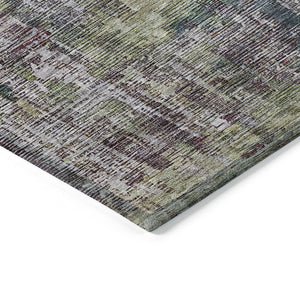 HomeRoots 5' Stylish Pewter Abstract Washable Area Rug for Indoor and Outdoor Spaces – Durable & Versatile Decor 8' Round 607880