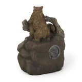 Christopher Knight Home® - Noble House - Callan Outdoor Bear Family Fountain, Light Brown and Moss