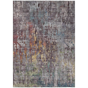 HomeRoots 5' Stylish Pewter Abstract Washable Area Rug for Indoor and Outdoor Spaces – Durable & Versatile Decor 9' X 12' 607882