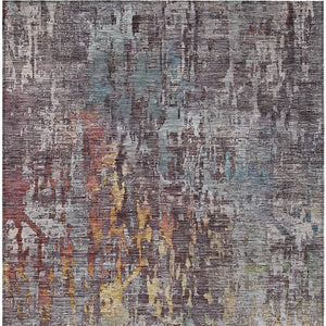 HomeRoots 5' Stylish Pewter Abstract Washable Area Rug for Indoor and Outdoor Spaces – Durable & Versatile Decor 10' X 14' 607883