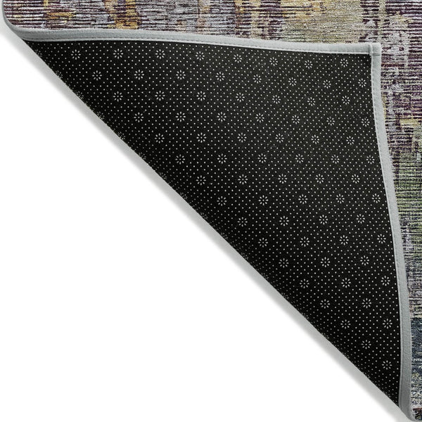 HomeRoots 5' Stylish Pewter Abstract Washable Area Rug for Indoor and Outdoor Spaces – Durable & Versatile Decor 10' X 14' 607883