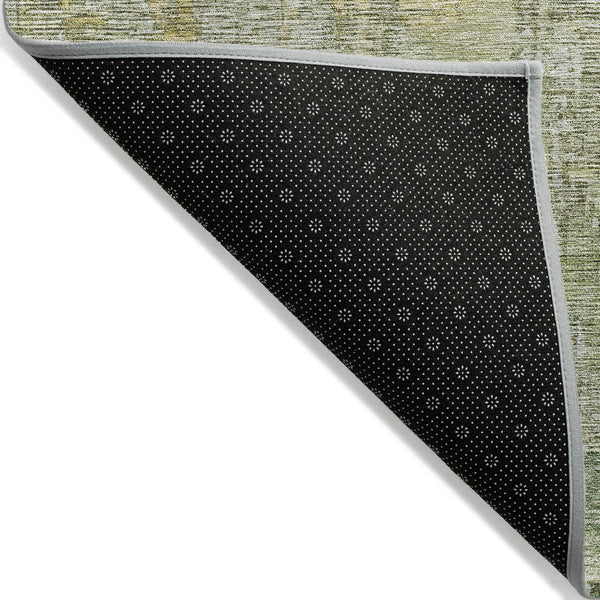 HomeRoots 5' Modern Sage Abstract Washable Area Rug - Durable, Stylish Indoor/Outdoor Design for Any Space 5' X 8' 607885