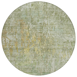 HomeRoots 5' Modern Sage Abstract Washable Area Rug - Durable, Stylish Indoor/Outdoor Design for Any Space 8' Round 607886