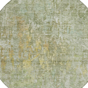 HomeRoots 5' Modern Sage Abstract Washable Area Rug - Durable, Stylish Indoor/Outdoor Design for Any Space 8' Round 607886